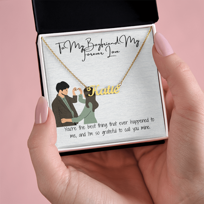 Forever Love Boyfriend Custom Name Necklace