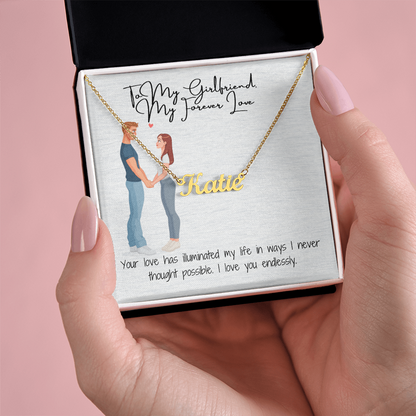 My Forever Love Girlfriend Custom Name Necklace