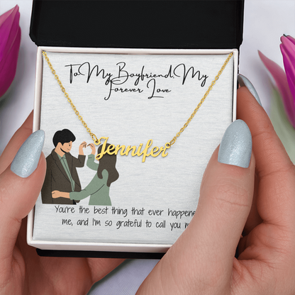 Forever Love Boyfriend Custom Name Necklace