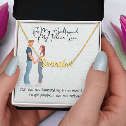 My Forever Love Girlfriend Custom Name Necklace