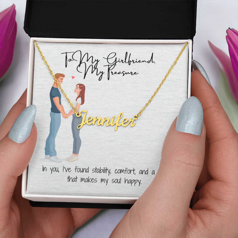 My Treasure Girlfriend Custom Name Necklace