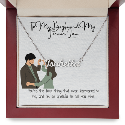 Forever Love Boyfriend Custom Name Necklace
