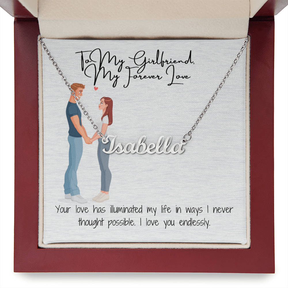 My Forever Love Girlfriend Custom Name Necklace