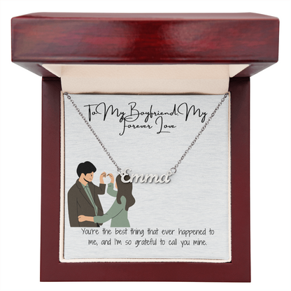 Forever Love Boyfriend Custom Name Necklace