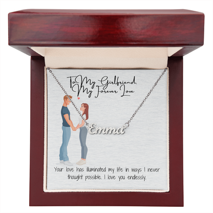 My Forever Love Girlfriend Custom Name Necklace