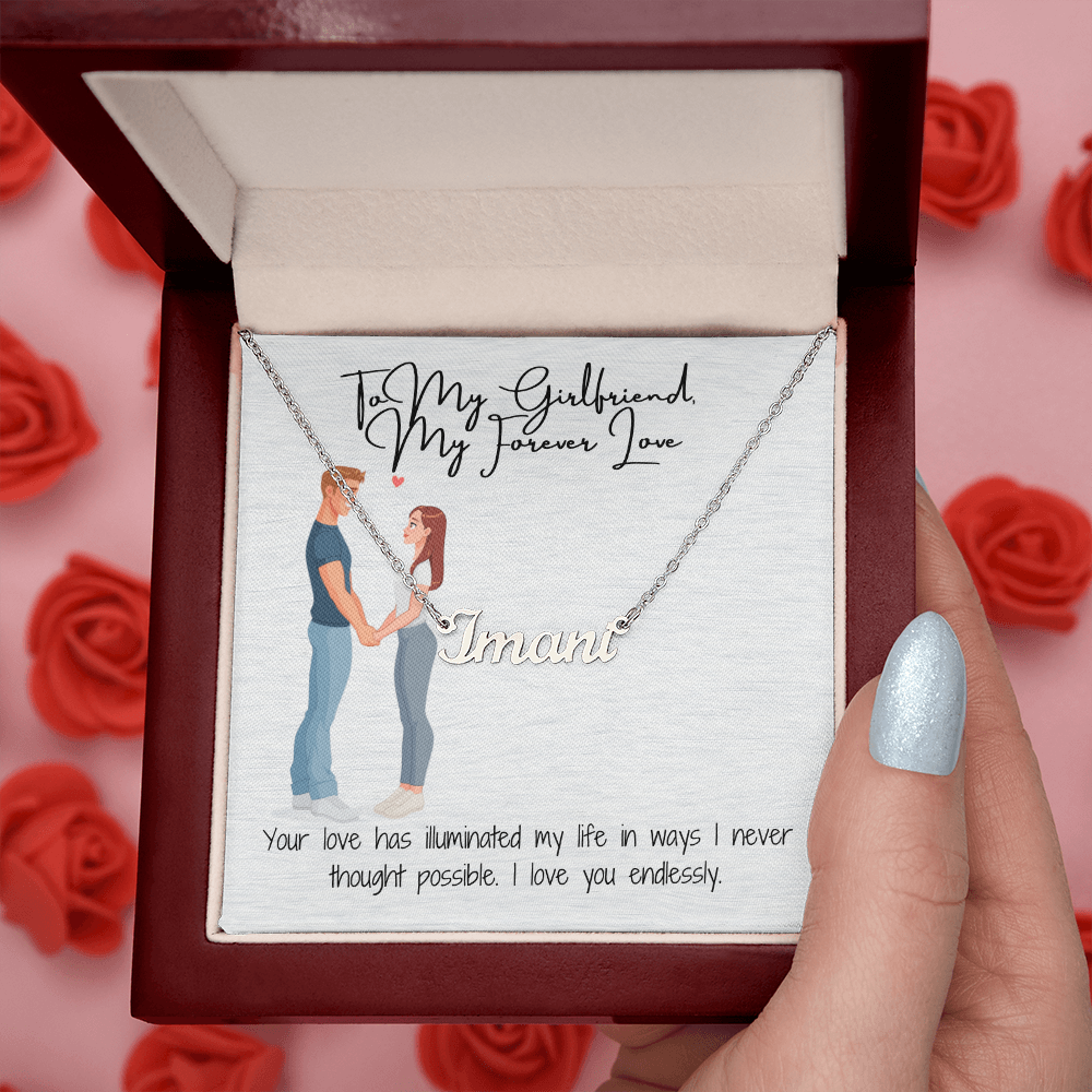 My Forever Love Girlfriend Custom Name Necklace