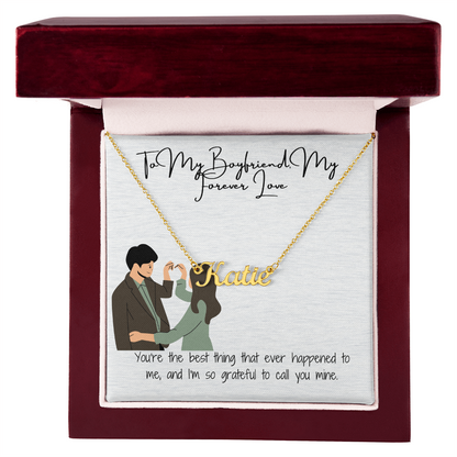 Forever Love Boyfriend Custom Name Necklace