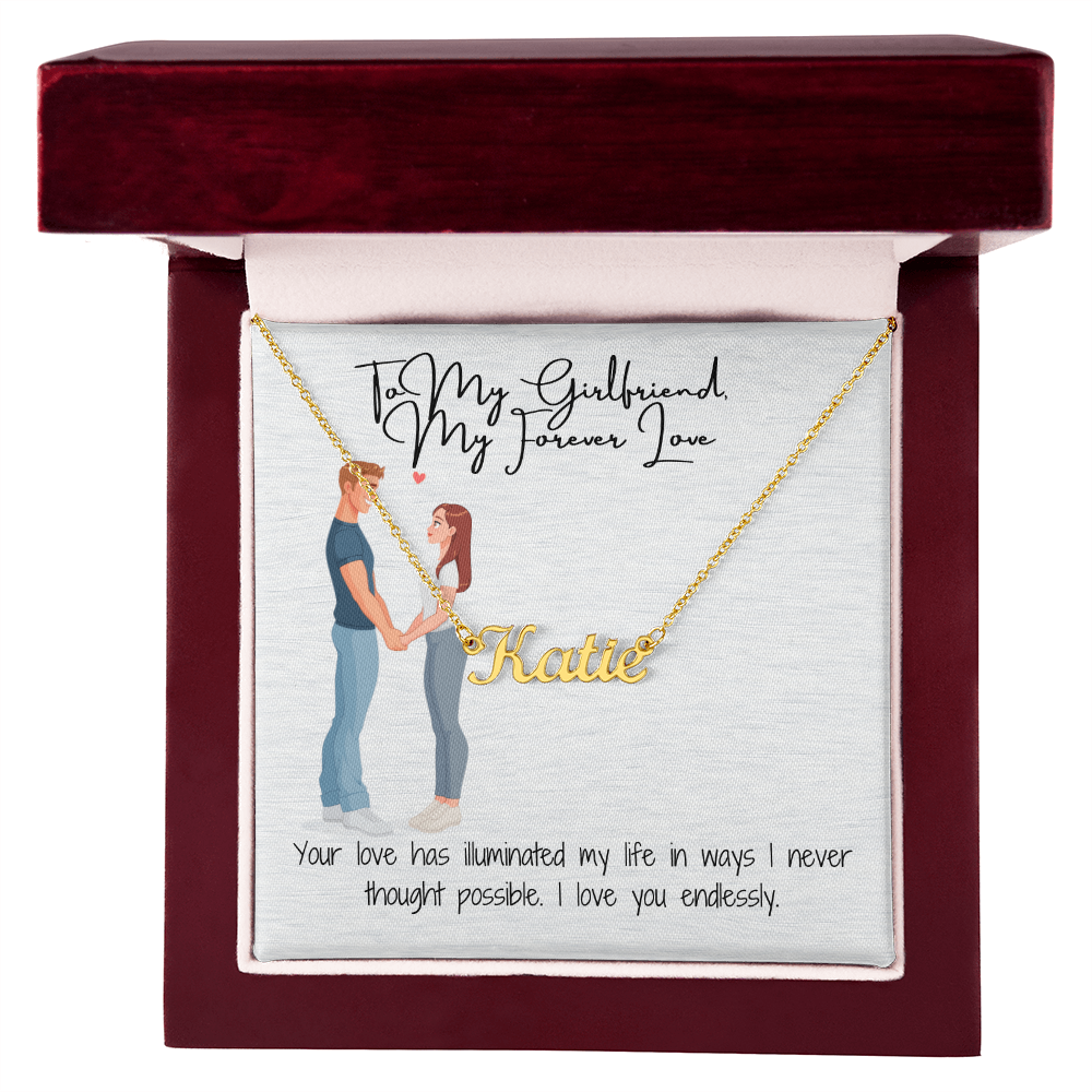 My Forever Love Girlfriend Custom Name Necklace