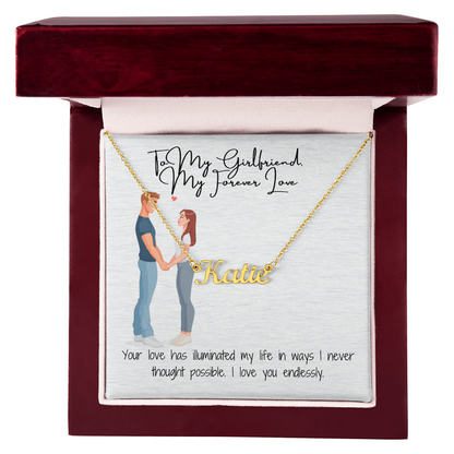 My Forever Love Girlfriend Custom Name Necklace