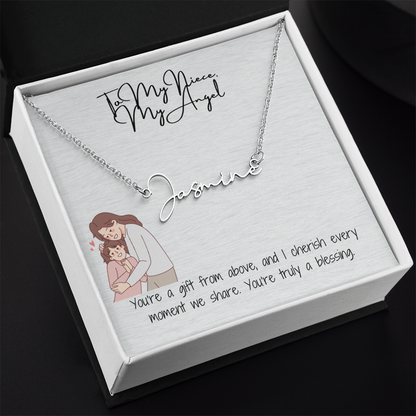 Angel Niece Signature Name Necklace