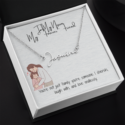 Forever Friend Niece Signature Name Necklace