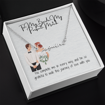 perfect bride to be necklace
