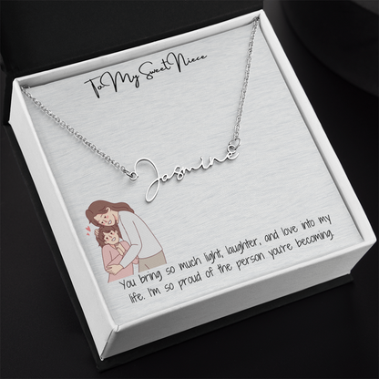 Sweet Niece Signature Name Necklace