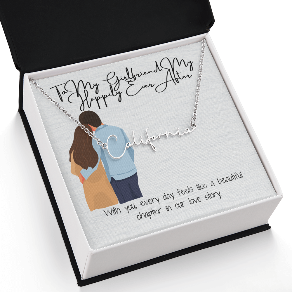My Happily Ever After Girlfriend Name Necklace