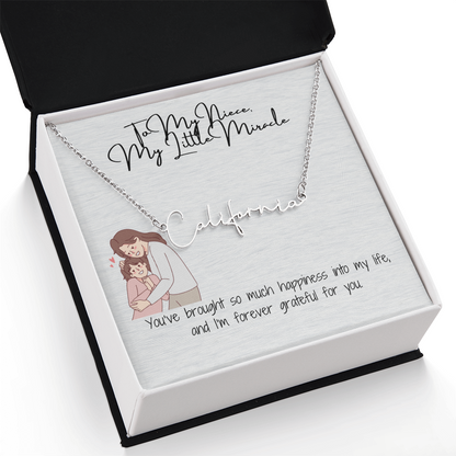 Little Miracle Niece Signature Name Necklace