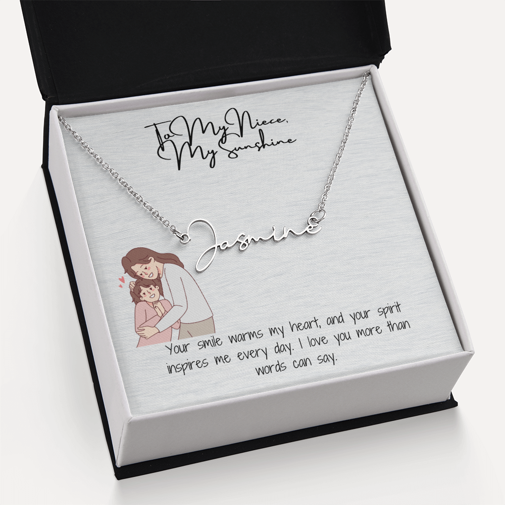 My Sunshine Niece Signature Name Necklace