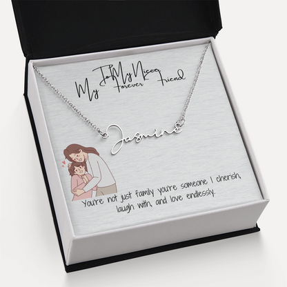 Forever Friend Niece Signature Name Necklace