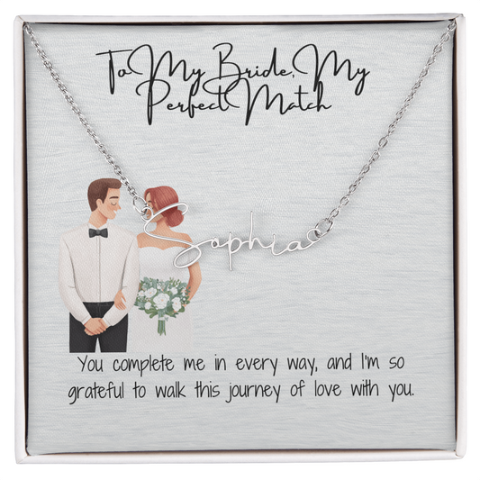 perfect bride to be necklace