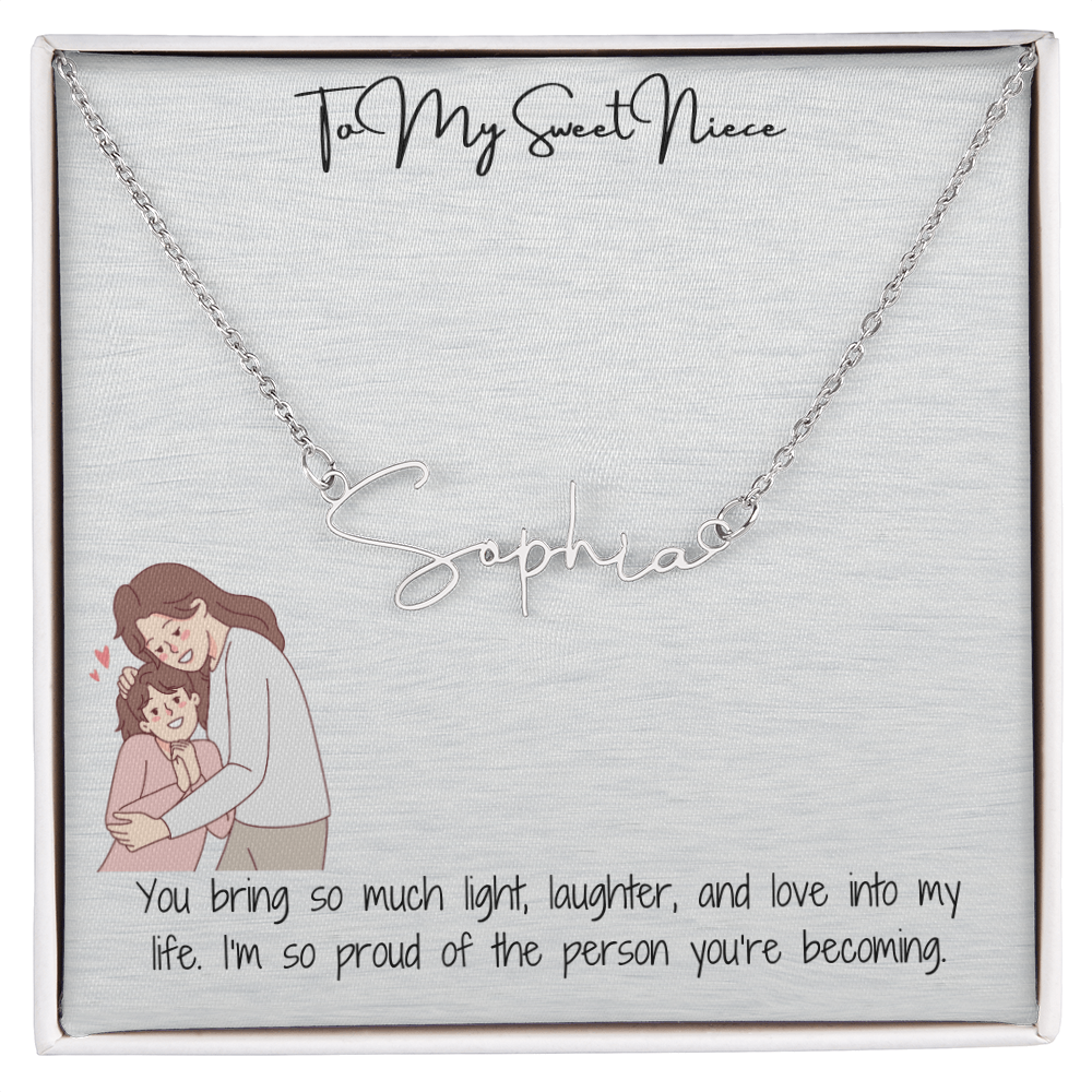 Sweet Niece Signature Name Necklace