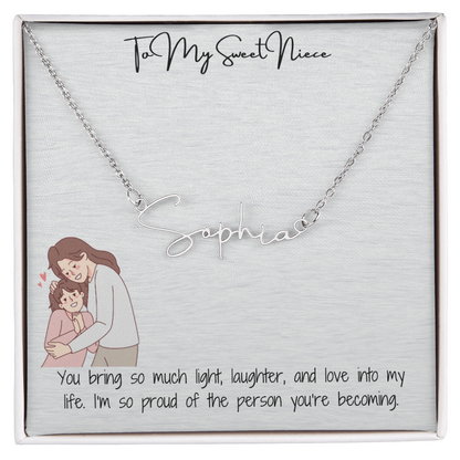 Sweet Niece Signature Name Necklace