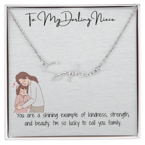 Darling Niece Signature Name Necklace