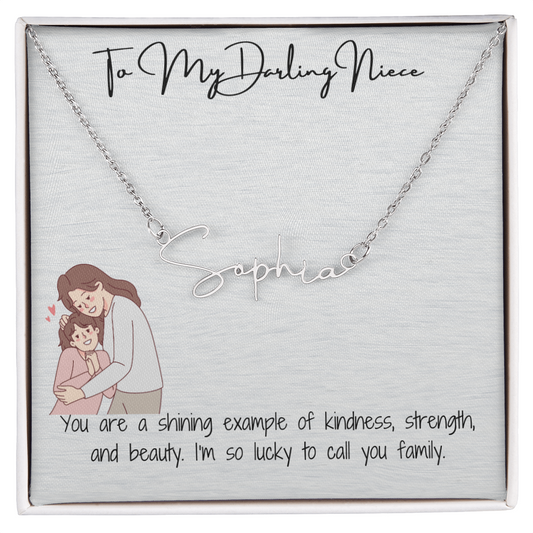Darling Niece Signature Name Necklace