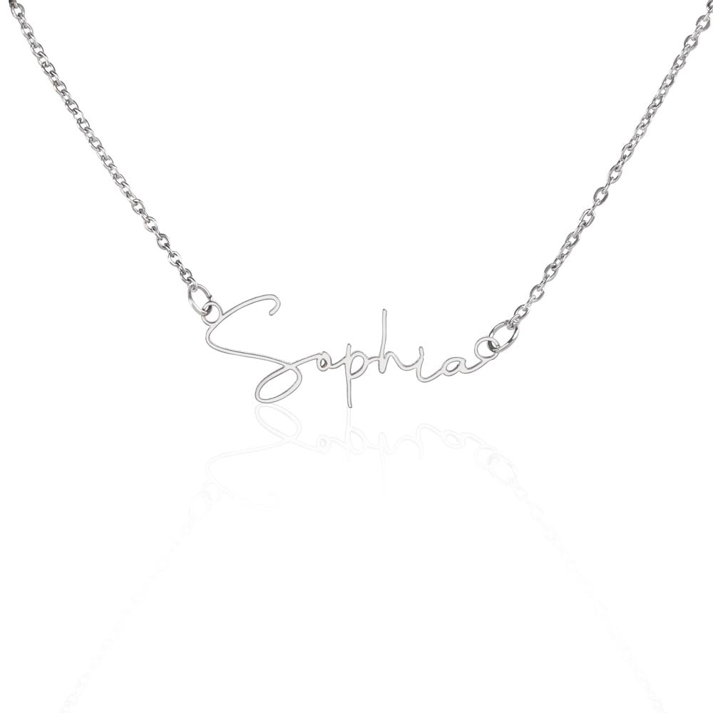 Forever Cheerleader Niece Signature Name Necklace