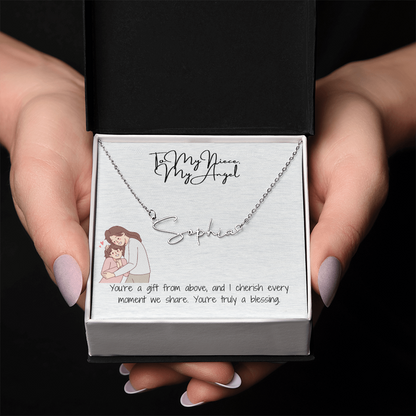 Angel Niece Signature Name Necklace