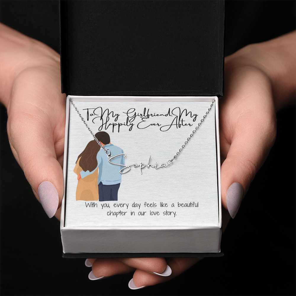 My Happily Ever After Girlfriend Name Necklace