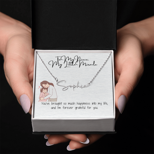 Little Miracle Niece Signature Name Necklace