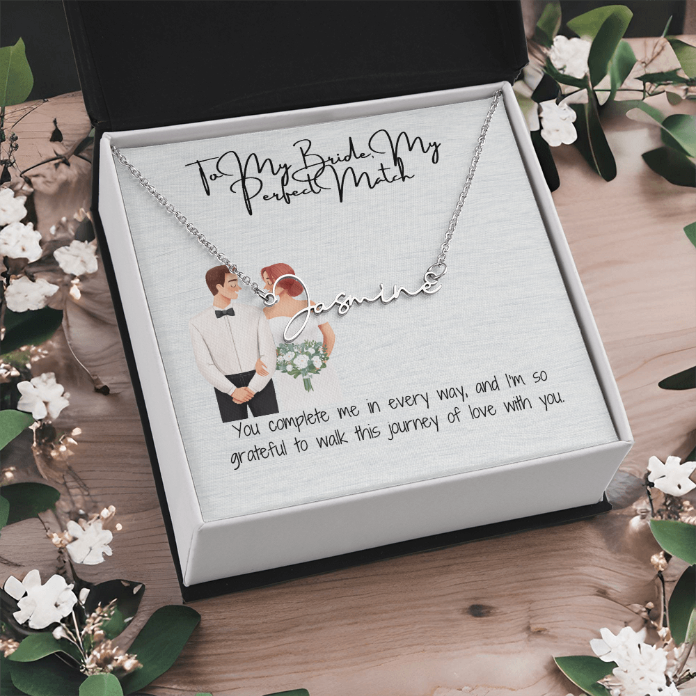 perfect bride to be necklace