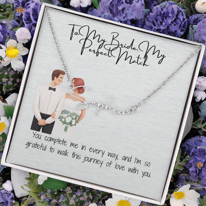 perfect bride to be necklace