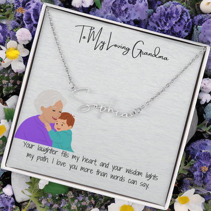 Personalized Signature Name Necklace  "A Stylish Tribute to Grandma"
