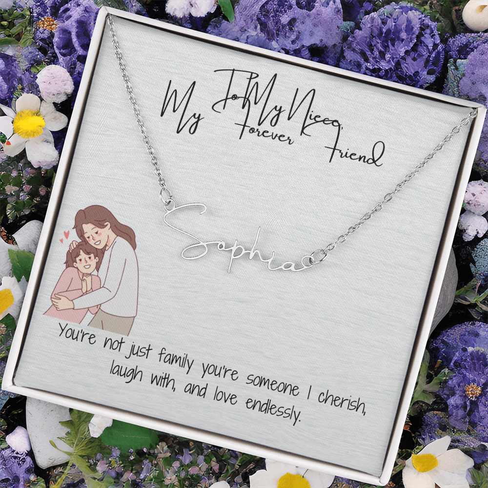 Forever Friend Niece Signature Name Necklace