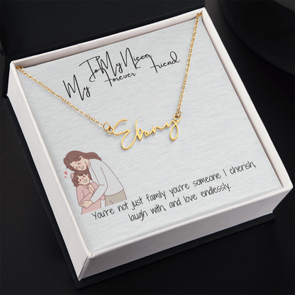 Forever Friend Niece Signature Name Necklace