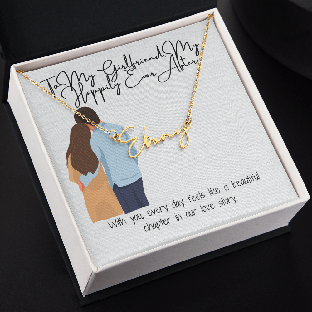 My Happily Ever After Girlfriend Name Necklace