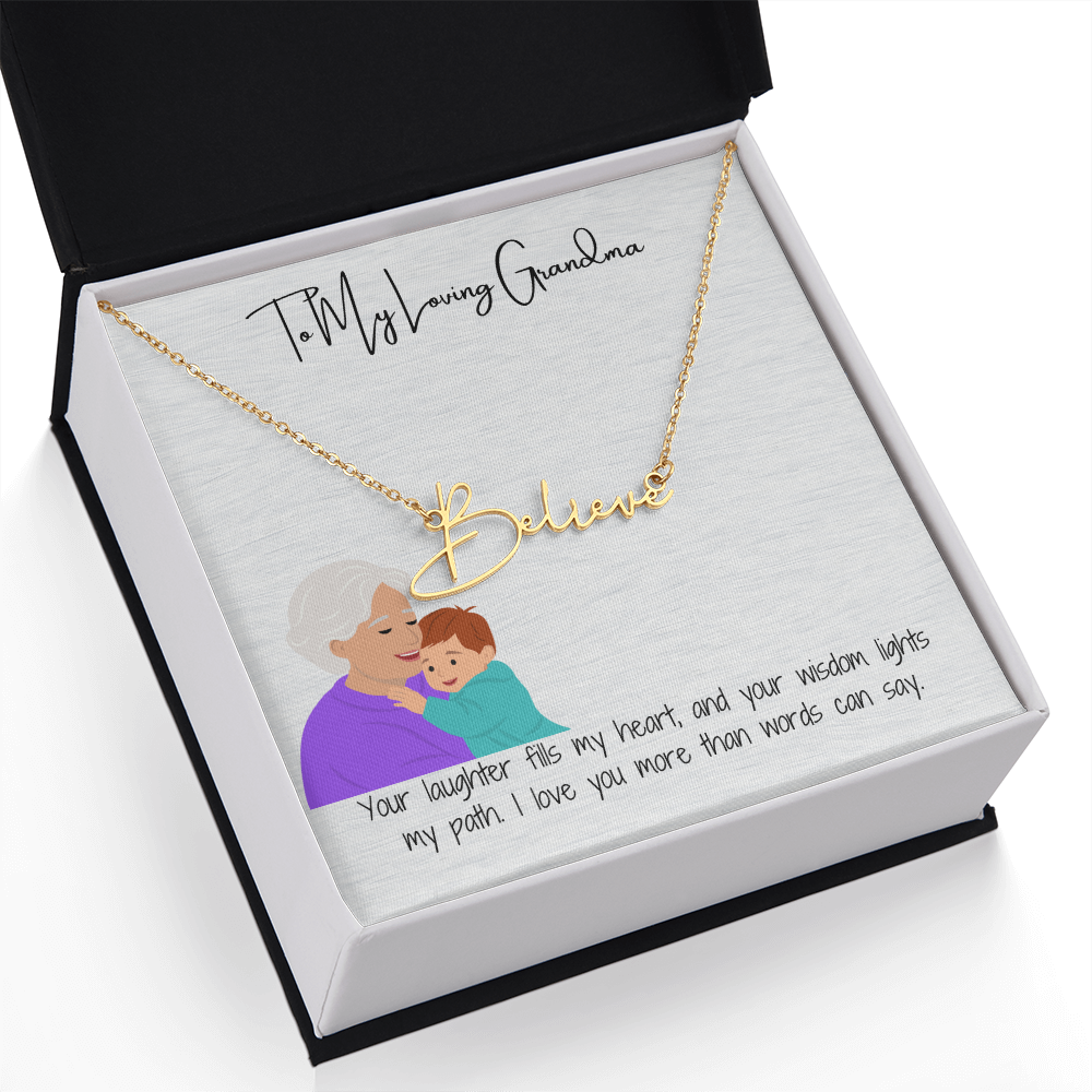 Personalized Signature Name Necklace  "A Stylish Tribute to Grandma"