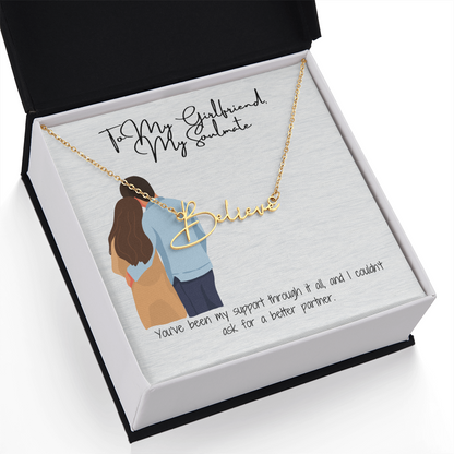 My Soulmate Girlfriend Name Necklace