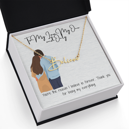 My One and Only Girlfriend Name Necklace