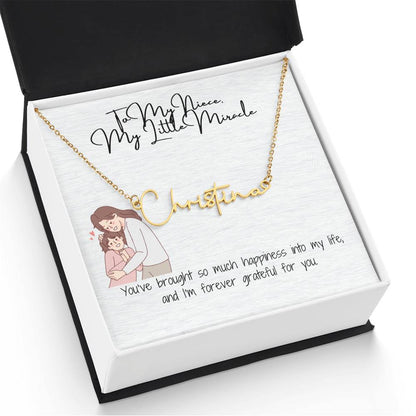 Little Miracle Niece Signature Name Necklace