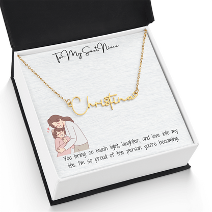 Sweet Niece Signature Name Necklace