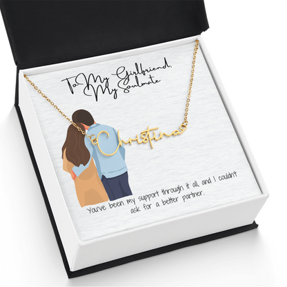 My Soulmate Girlfriend Name Necklace