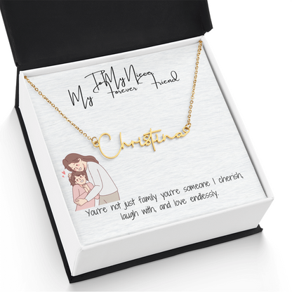 Forever Friend Niece Signature Name Necklace