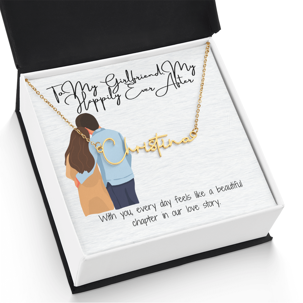 My Happily Ever After Girlfriend Name Necklace