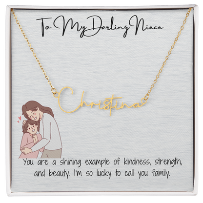 Darling Niece Signature Name Necklace