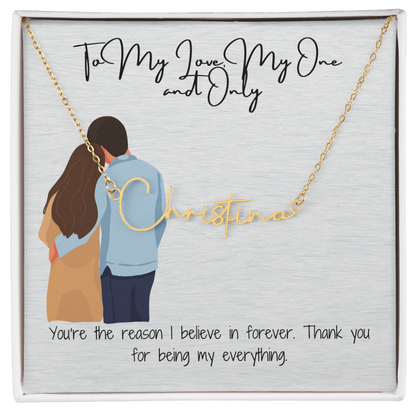 My One and Only Girlfriend Name Necklace