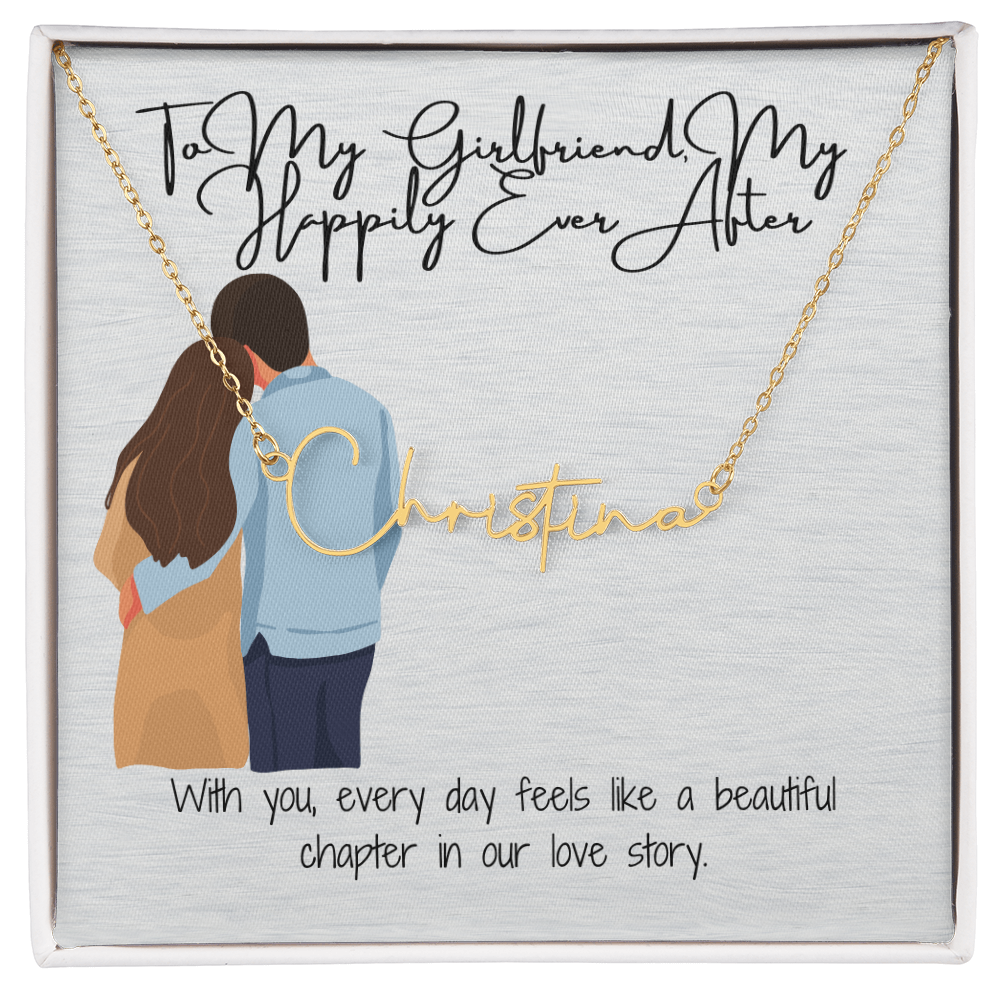 My Happily Ever After Girlfriend Name Necklace