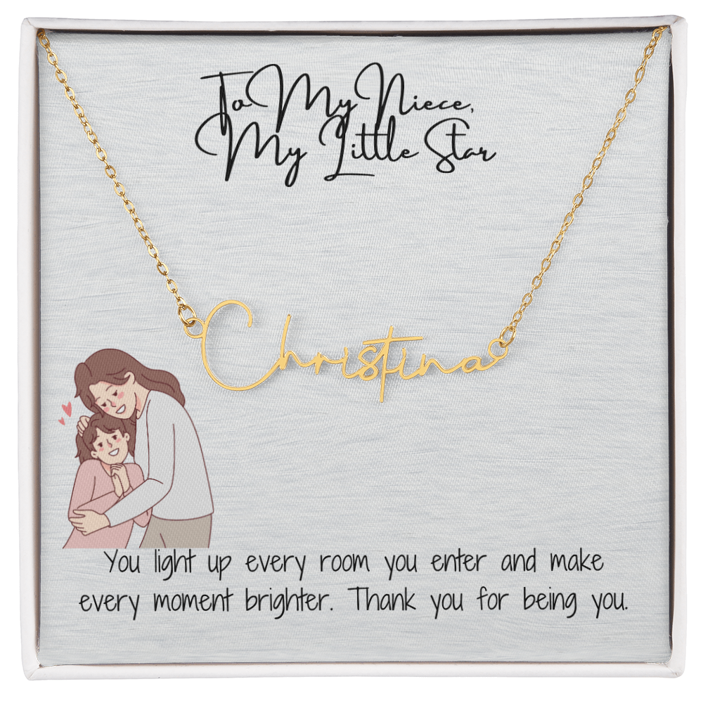 Little Star Niece Signature Name Necklace