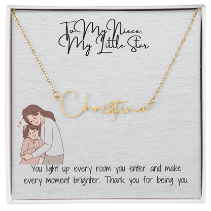 Little Star Niece Signature Name Necklace