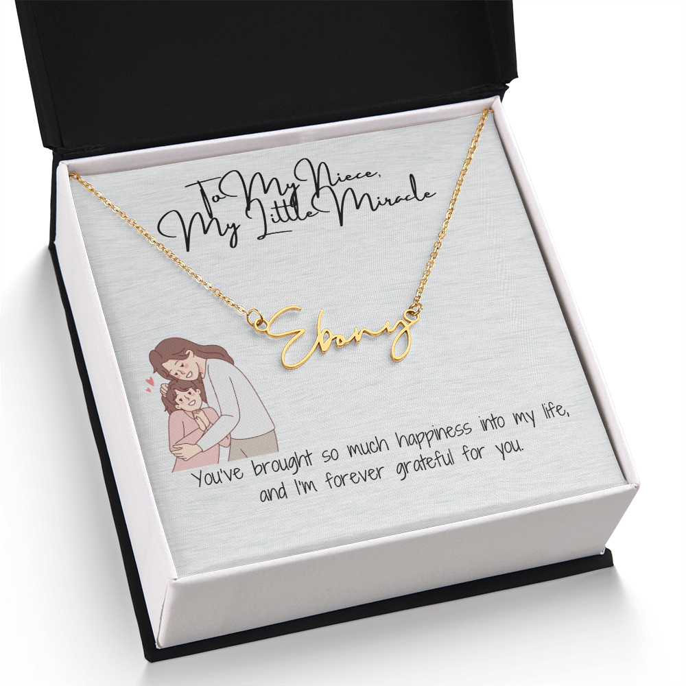 Little Miracle Niece Signature Name Necklace